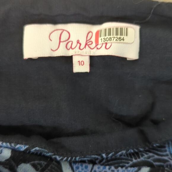 Parker Women's Knee Length, Drew Skirt marine safari sz10 ruffle flower print - Picture 5 of 7